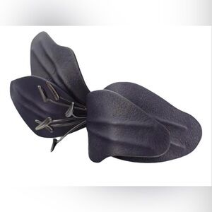 Salvatore Ferragamo Dark Navy Leather Floral Bracelet